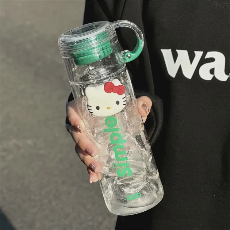 高颜值水杯女生一杯两用便携外出随手杯杯盖喝水水瓶简约学生水壶