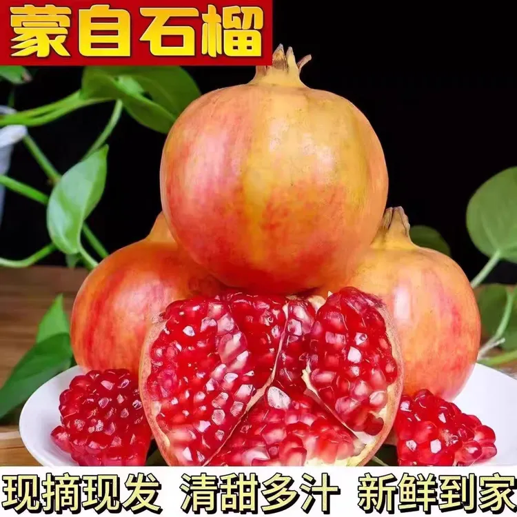 正宗薄皮籽当季现摘云南蒙自石榴硬籽现发水果新鲜甜石榴水晶整箱