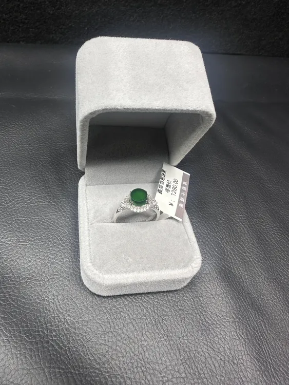 【4号款】天然翡翠A货s925银镶戒指可调节戒圈百搭出行款