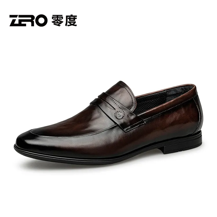 ZRO零度休闲皮鞋男款鹿皮皮鞋透气时尚一脚蹬鞋子百搭轻便51325