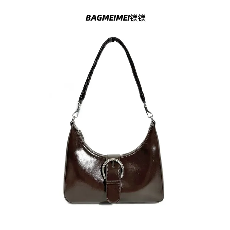 【镁镁皮具休闲月牙包】13575月牙包腋下包法棍包单肩爆款2025新款