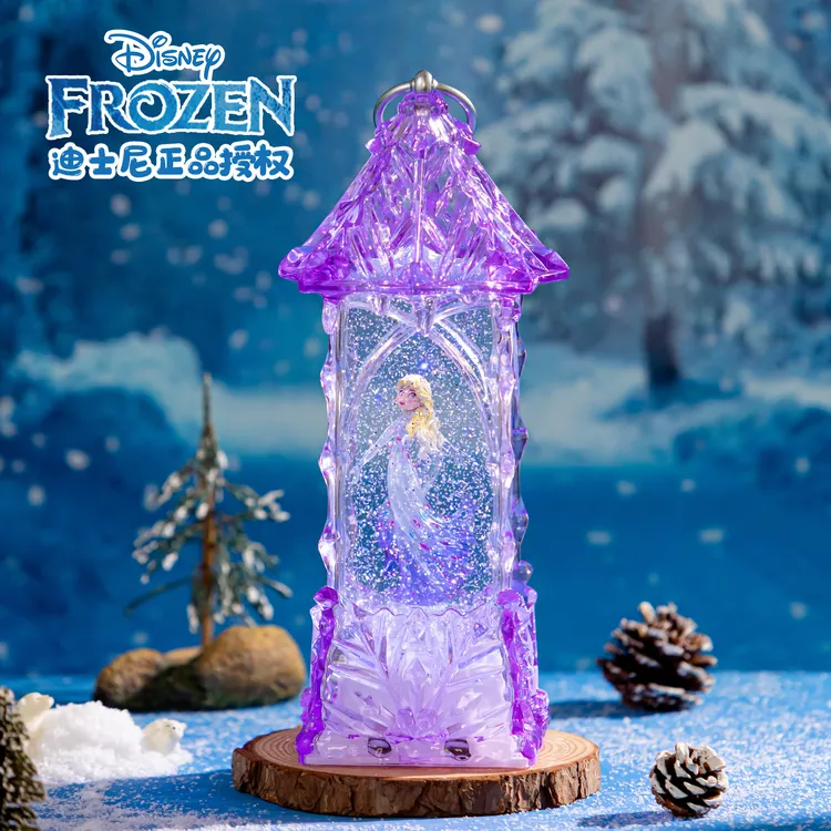六一冰雪奇缘艾莎旋转飘雪音乐盒水晶球送女孩生日礼物八音盒玩具