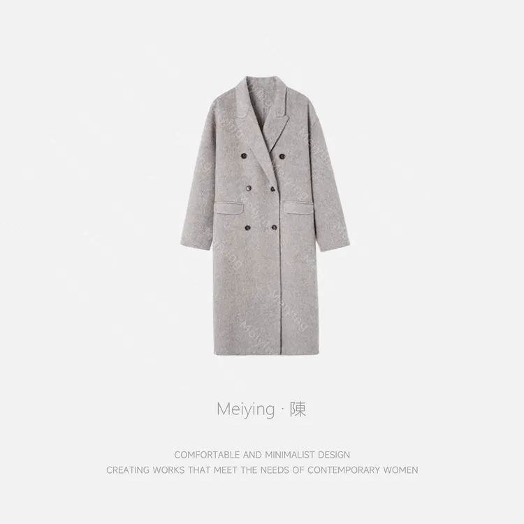 Meiying-"云端世家"韩系温暖舒适100羊毛保暖毛呢大衣YA5QD007