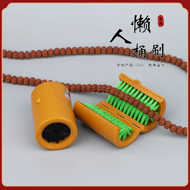 懒人桶刷文玩刷小金刚专用刷凤眼星月菩提猪鬃包浆上色圆筒刷