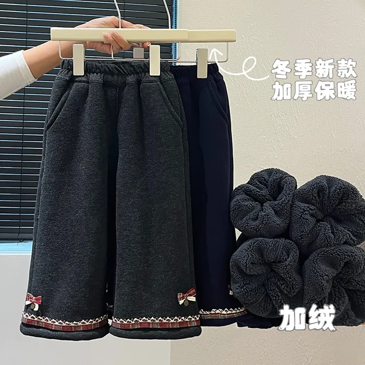 秋冬款女童潮款加绒加厚棉裤女宝宝韩版保暖休闲外穿裤子儿童童装