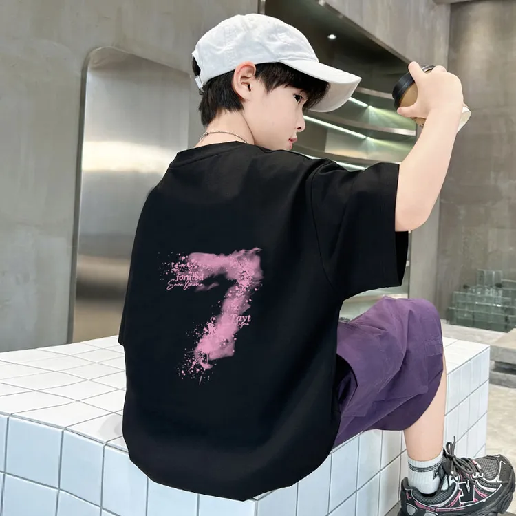 【100%纯棉】男童短袖t恤夏季圆领卡通中大童韩版帅气时髦男孩上衣T