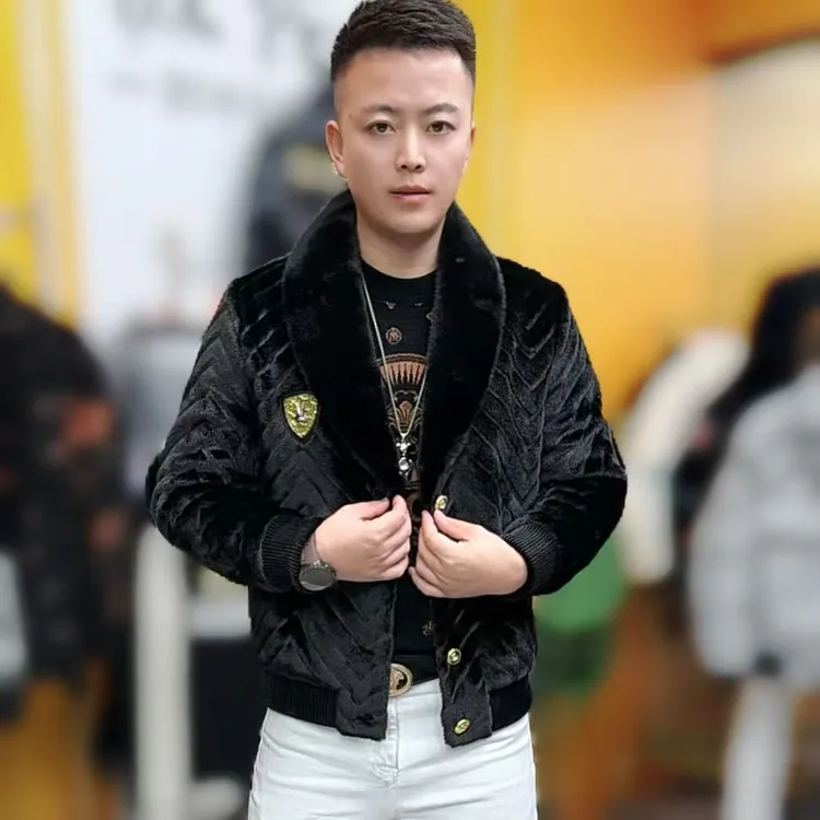 2317冬季新款时尚休闲保暖男士修身短款外套