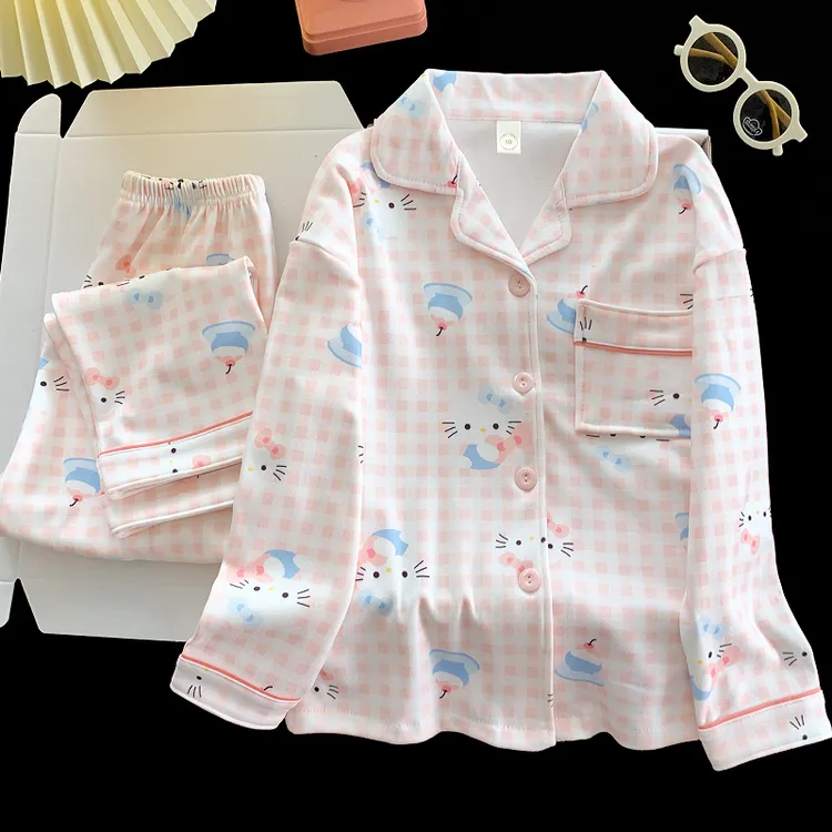 加厚款纯棉儿童睡衣女童冬季套装公主风女孩初中生家居服2025新款