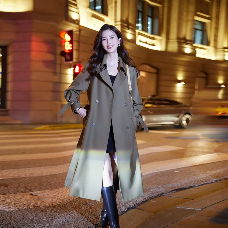 【现货秒发】2025春秋新款风衣外套女高级感中长款百搭宽松休闲气质