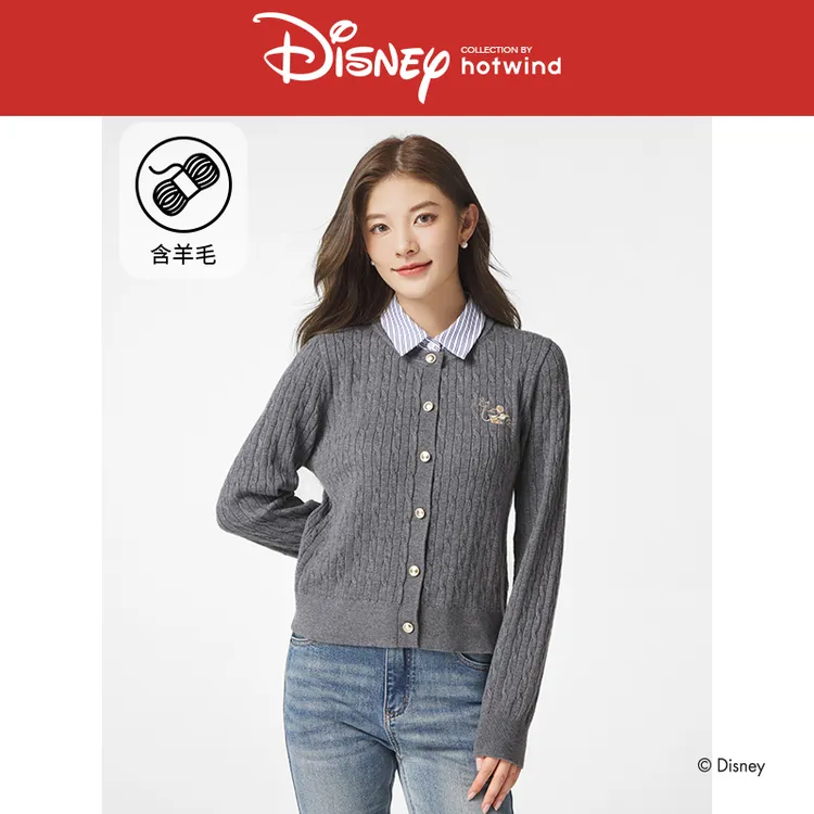 热风2025年春季新款女士米奇新年系列开衫F08W25112