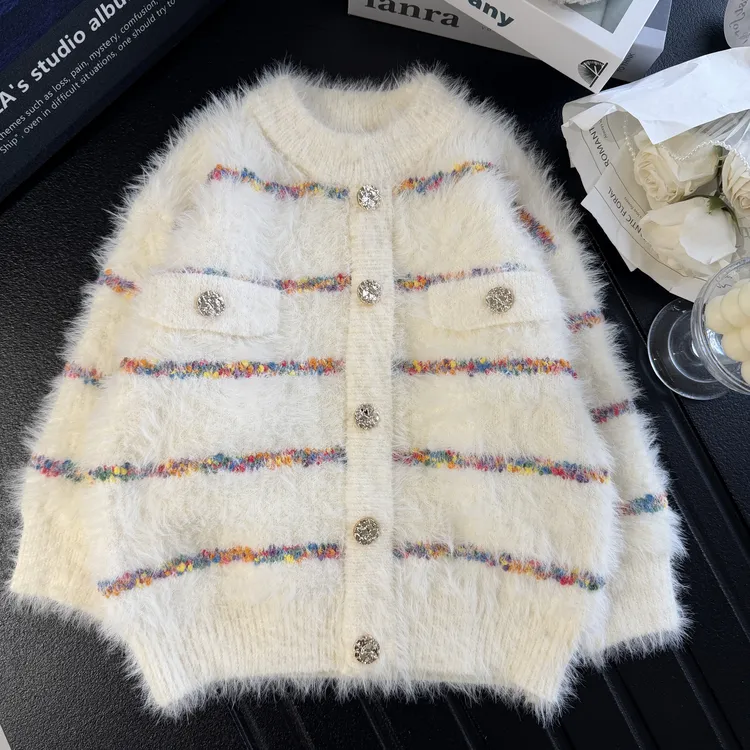 女童秋冬毛衣2025新款儿童洋气女孩加厚保暖冬季小香风套头针织衫