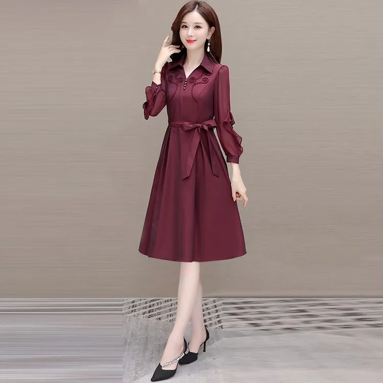 喜婆婆婚宴装2025新款女春秋婚礼妈妈礼服年轻高贵连衣裙平时可穿