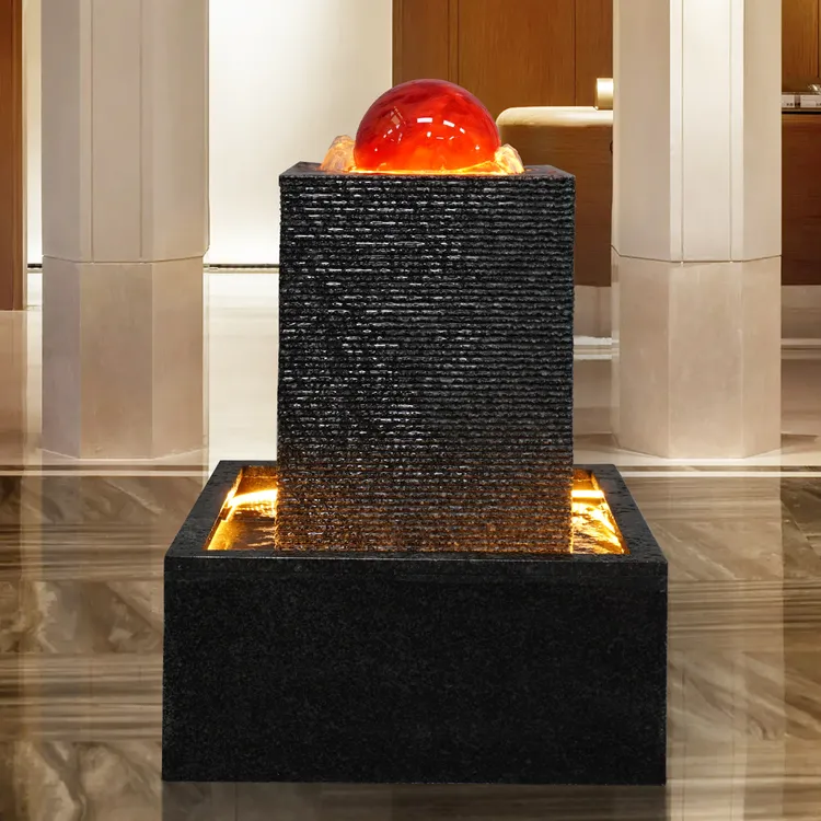 流水招财摆件旋转水晶球滚动风水球财源滚滚开业礼品公司喷泉鱼池