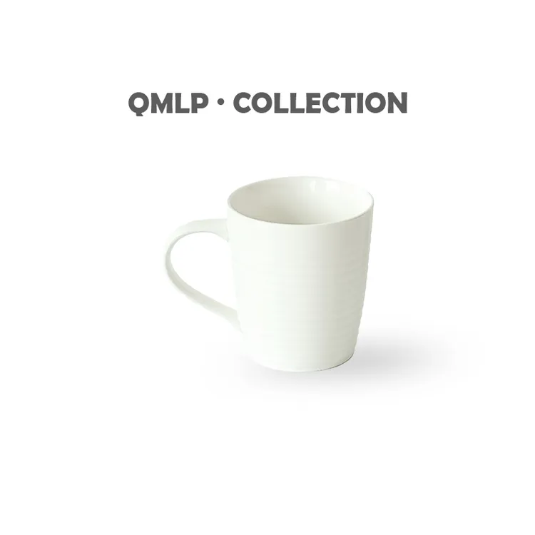 460ml(8.5cm*10.5cm) QMLP螺纹早餐杯陶瓷马克杯牛奶杯简约无盖