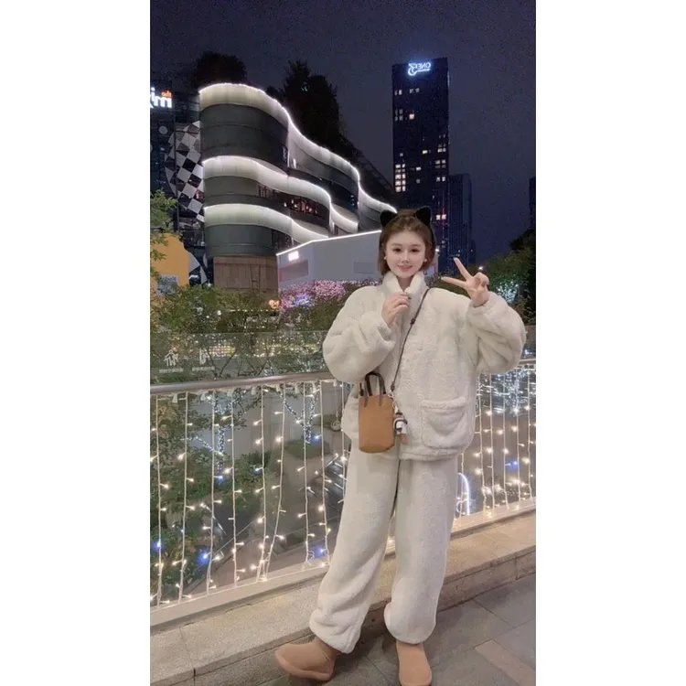 【花花定制】冬季睡衣家居服套装加绒加厚