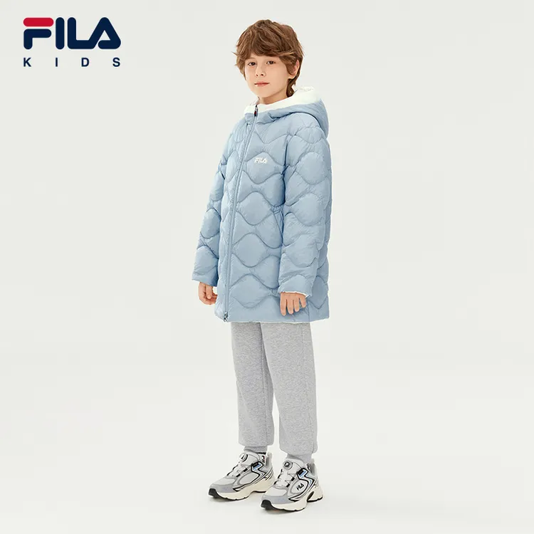 【斐乐儿童双面穿】25年时尚中大童熊猫工厂中长款羽绒服K52B544902