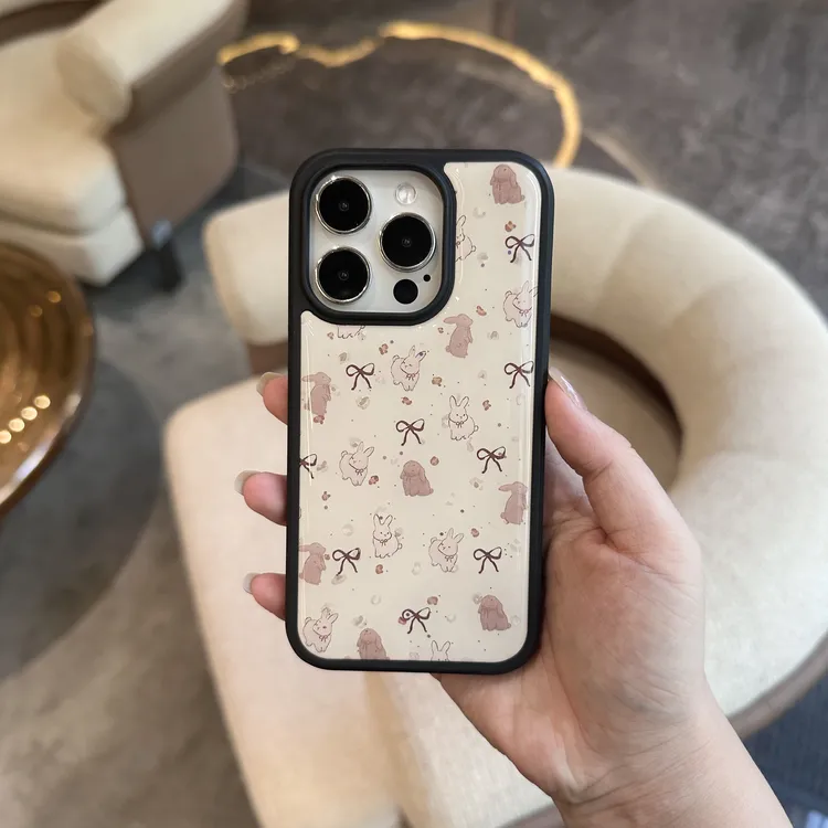 韩系跳跳兔滴胶壳适用17pro苹果16Promax女生15全包14爆款13Pro12