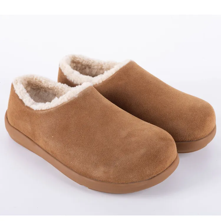 【冬季女款防水薄底半包全包小土豆】羊皮毛一体柔软雪地靴真皮桑坡