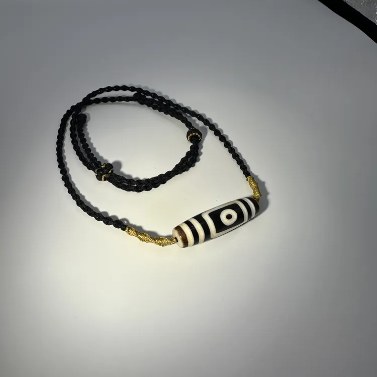 聚源博古地门两眼天珠对孔41.4mm珠径12mm