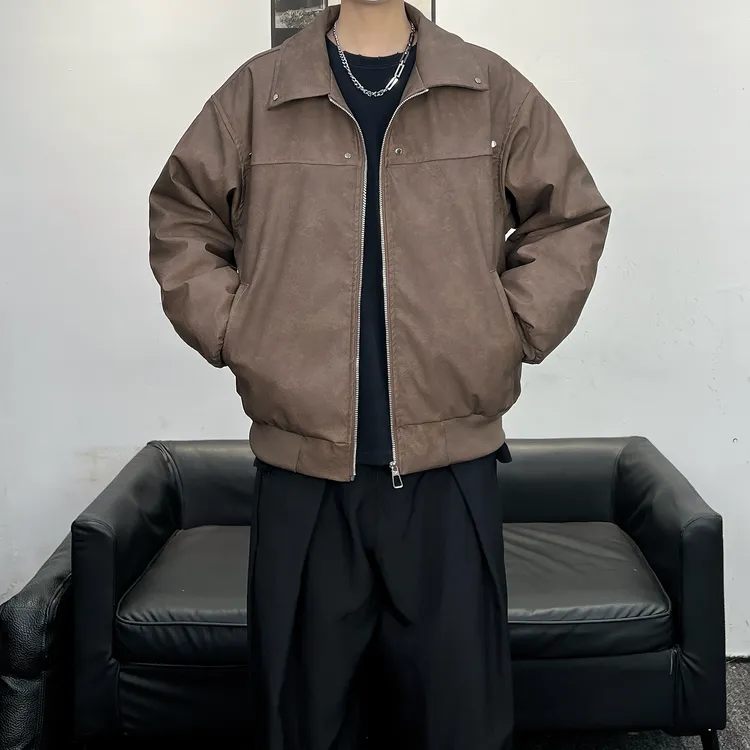 冬装复古加厚棉服外套男女同款宽松扎染个性痞帅保暖皮棉衣夹克潮