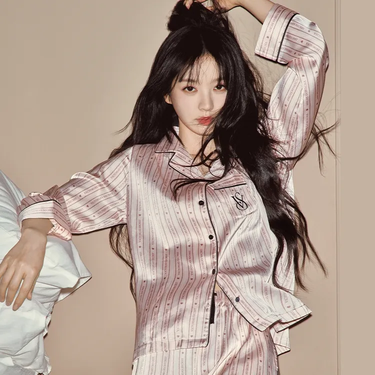 【维密·“水光绸”长袖家居服套装】宅家度假可外穿流光风女士睡衣