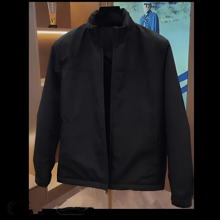 2025冬季新款男士棉服加厚立领纯色百搭商务休闲行政棉服加棉外套