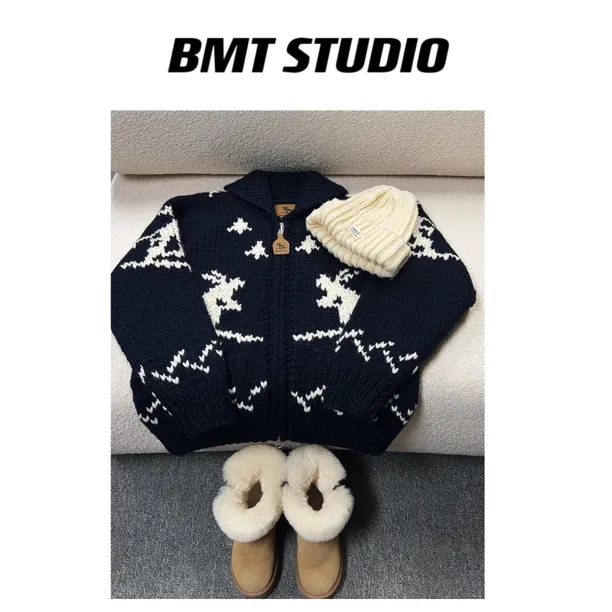 【经典滑雪】“100%进口澳洲美利奴羊毛”匠人纯手工滑雪毛衣外套