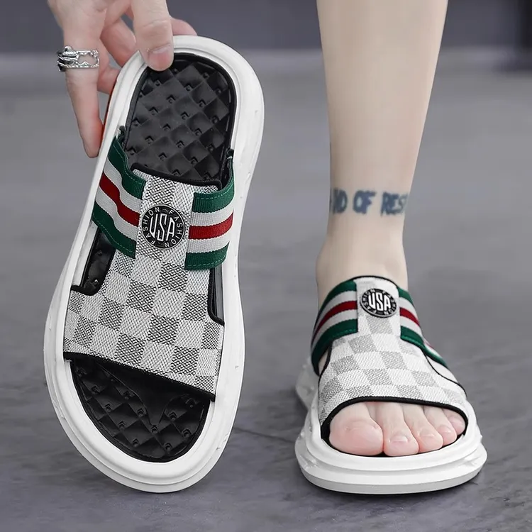 沙滩凉鞋男夏季外穿防滑越南开车拖鞋运动涉水男士上班工作凉拖鞋