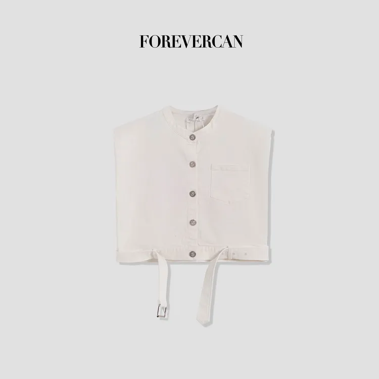 FOREVERCAN“云海拾贝”立裁极简廓形无袖马甲背心上衣 SC18863