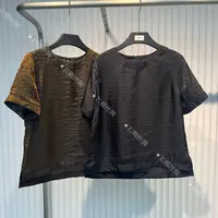 【长卿】新中式浮光锦龟裂纹国风短袖上衣D663