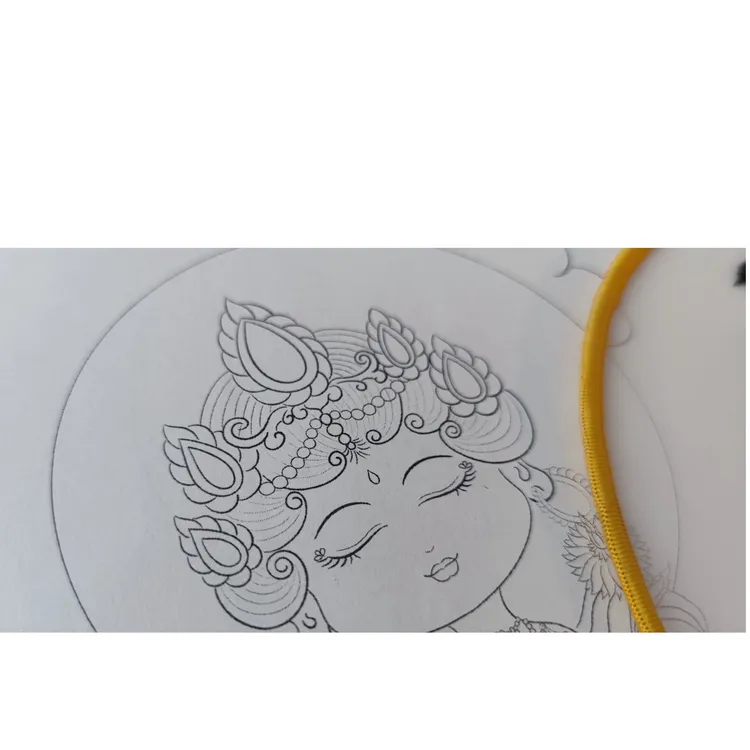 【白描日记】Q版绿度母黄财神工笔画宣纸线稿高清线稿（可直接上色）