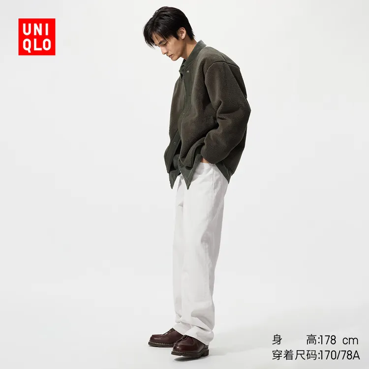 优衣库男装宽松直筒牛仔裤/水洗产品25秋冬新款484602