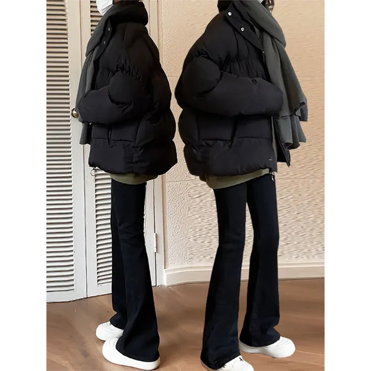 黑色加绒喇叭裤薄绒微喇牛仔裤女秋冬加厚2025新款高腰小个子裤子