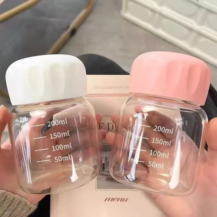 范哲萨高颜值网红摇摇胖胖杯玻璃杯奶茶豆浆刻度杯子家用便携水杯