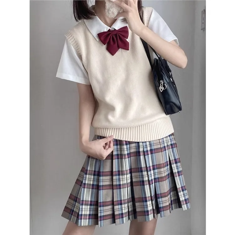 jk毛衣女背心jk制服学院风学生叠穿穿搭针织衫老头乐马甲背心