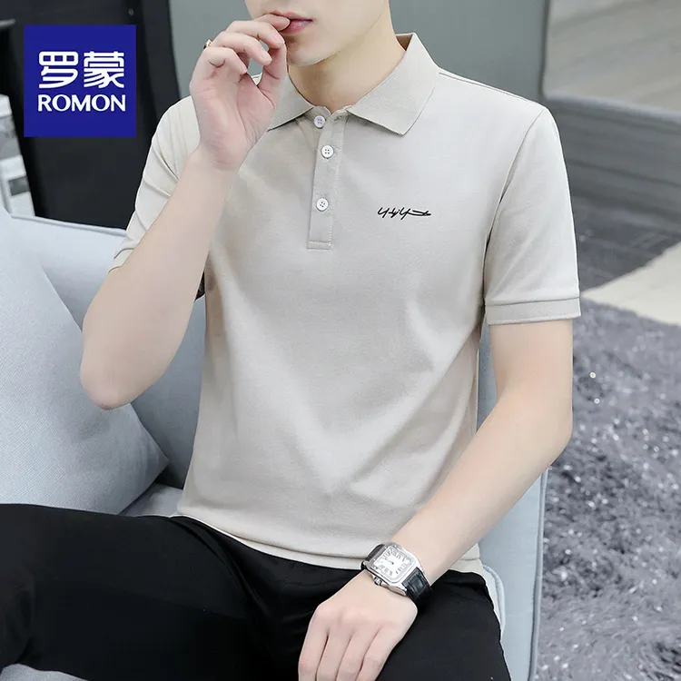 罗蒙2025夏季薄款POLO衫韩版潮流休闲短袖时尚潮流上衣夏装男款夏