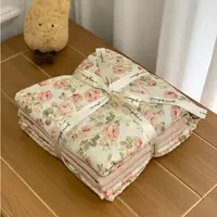 【MJ】自定坯纱 莱赛尔加棉纱布印花小清新四件套学生宿舍三件套