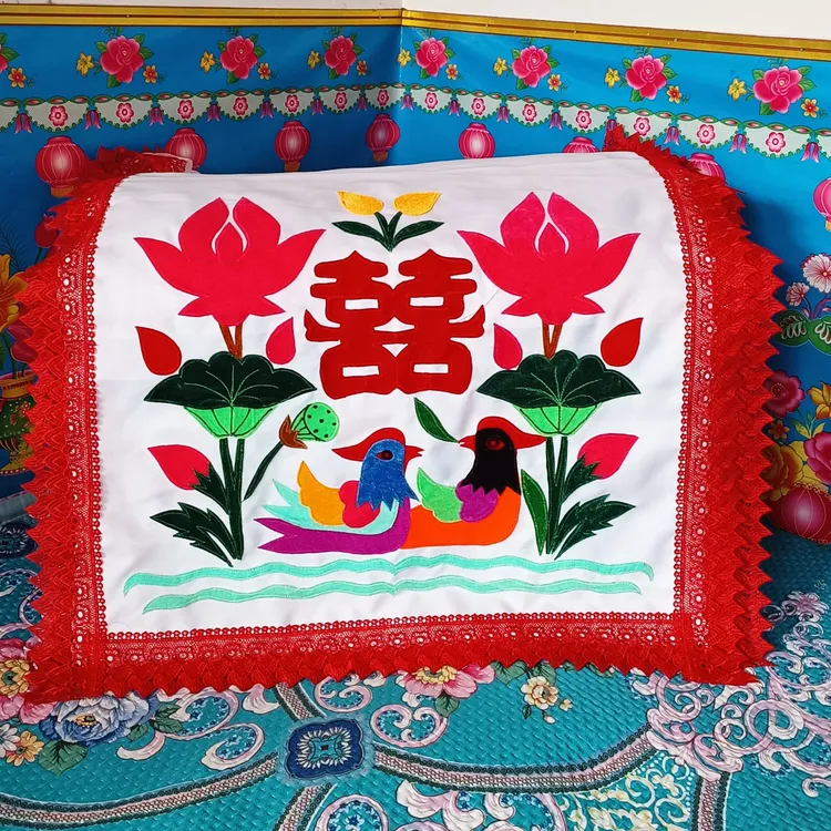 鸳鸯戏水成品扇被单1个