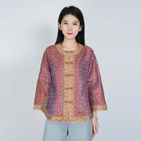 【大师系列-张和才蜀锦】浒城古娘国风手工盘扣气质女外套WH0500564