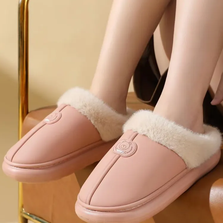 2025阮发冬季新款棉拖鞋男女居家保暖加绒加厚情侣拖鞋