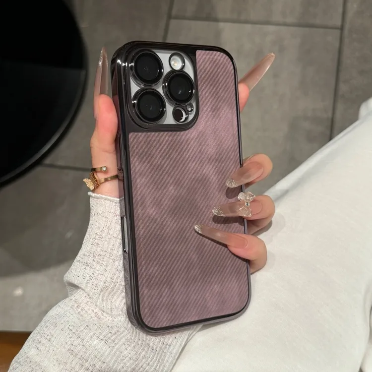 秋冬高级绒布纹全包镜头适用iPhone17手机壳16promax苹果15时尚14