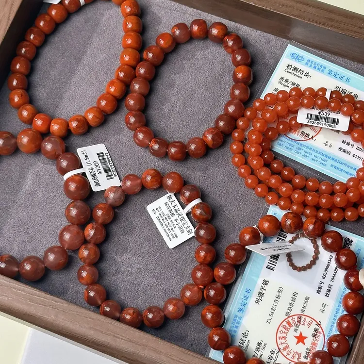 南红玛瑙红色系气质玉手串百搭简约多样发一
