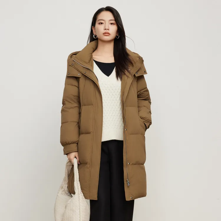 Elva’island秋冬新款长款羽绒服中长款运动时尚户外女士连