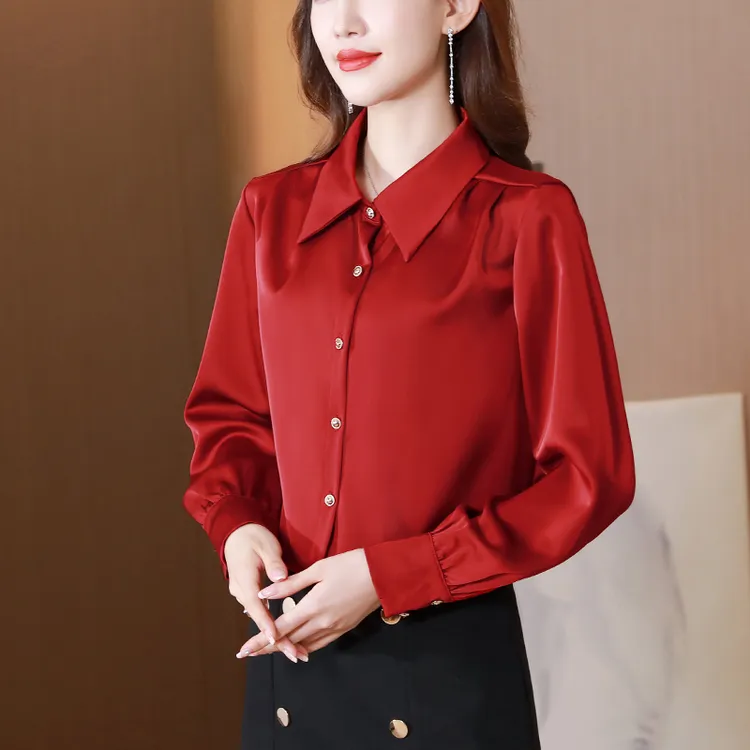 2025早秋季新款宽松长袖白色衬衫气质通勤上衣衬衣百搭女职业1544