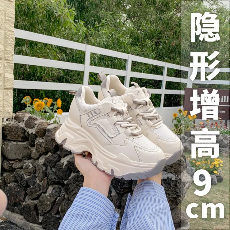 ins潮港风老爹鞋女厚底百搭运动鞋2025新款内增高轻便休闲单鞋女