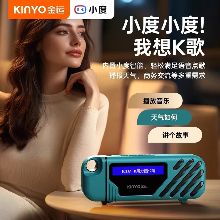 金运k18唱歌麦克风话筒一体机蓝牙无线家用ktv车载多功能音乐dsp
