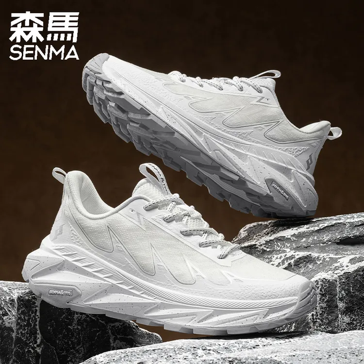 SENMA/森马户外登山男款防滑耐磨休闲跑步鞋减震舒适轻便小白鞋男