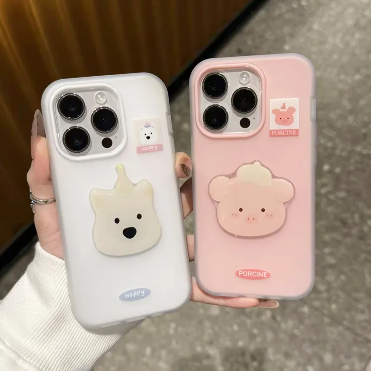 GGBond粉猪西高地贴片适用苹果17肤感16手机壳华为vivo小米15oppo