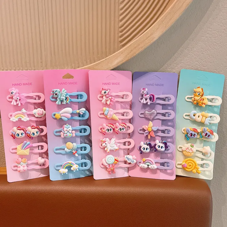 小马宝利发夹鸭嘴夹女孩不伤发卡通头饰女儿童发卡前额侧边刘海夹