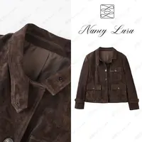 Nancy Lara 真皮反绒哑光质感夹克皮衣 NL17X0761
